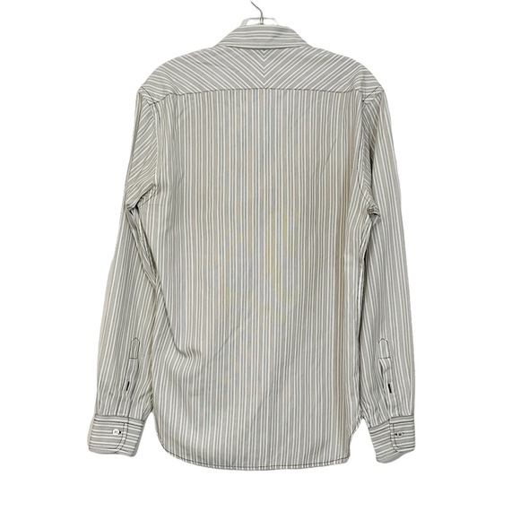 Billy Reid Heirloom Cream and Brown Striped Men’s Button Down Shirt - Picture 5 of 8